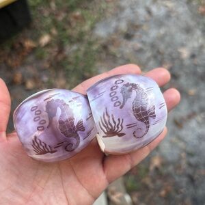 2 Seahorse Napkin Holder, Real Seashells, Sealife, beach life, seashell, kitchen